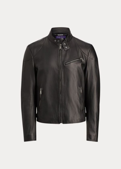 Men's Ralph Lauren Randall Lambskin Biker Jackets | 658190VYE